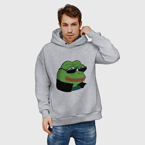 Мужское худи оверсайз Pepe в очках EZ / Меланж – фото 3