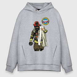 Толстовка оверсайз мужская Спасатель МЧС, цвет: меланж