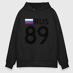 Толстовка оверсайз мужская RUS 89, цвет: черный