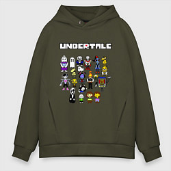 Толстовка оверсайз мужская UNDERTALE, цвет: хаки