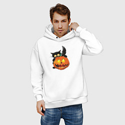 Толстовка оверсайз мужская Хеллоуин, цвет: белый — фото 2