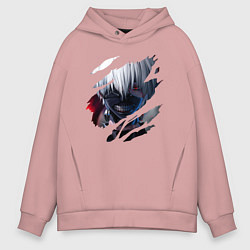 Толстовка оверсайз мужская Кен Канеки, цвет: пыльно-розовый