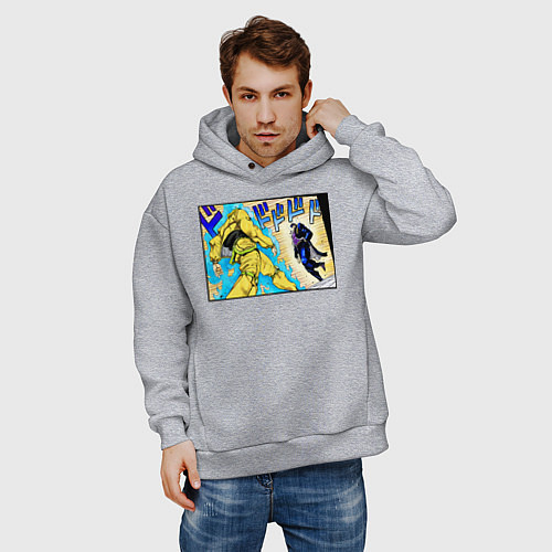 Мужское худи оверсайз Дио идет на забив / Меланж – фото 3