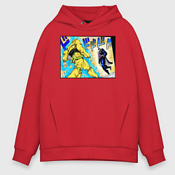 Толстовка оверсайз мужская Дио идет на забив, цвет: красный