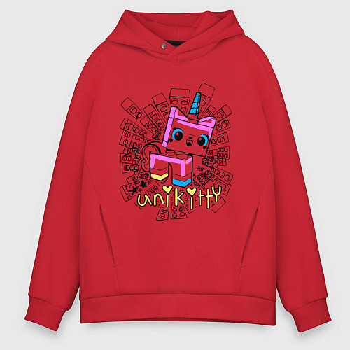 Мужское худи оверсайз Lego: Unikitty / Красный – фото 1