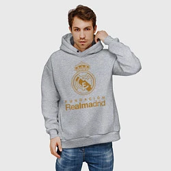 Толстовка оверсайз мужская Real Madrid FC, цвет: меланж — фото 2