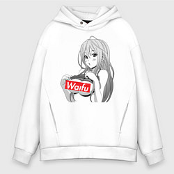 Толстовка оверсайз мужская Waifu, цвет: белый