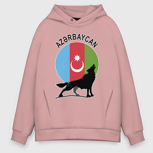 Мужское худи оверсайз Азербайджан / Пыльно-розовый – фото 1