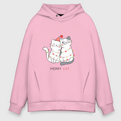 Толстовка оверсайз мужская Merry Cat, цвет: светло-розовый