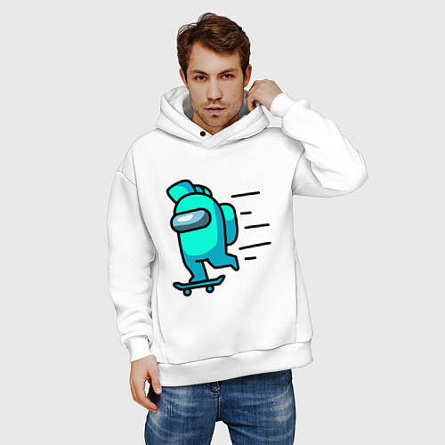 Мужское худи оверсайз AMONG US / Белый – фото 3