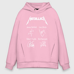 Толстовка оверсайз мужская METALLICA АВТОГРАФЫ, цвет: светло-розовый