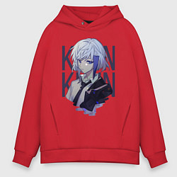 Толстовка оверсайз мужская Khun Kami no Tou, цвет: красный