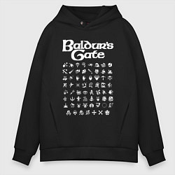 Толстовка оверсайз мужская BALDURS GATE, цвет: черный