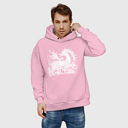 Толстовка оверсайз мужская Рингерике олень белый, цвет: светло-розовый — фото 2