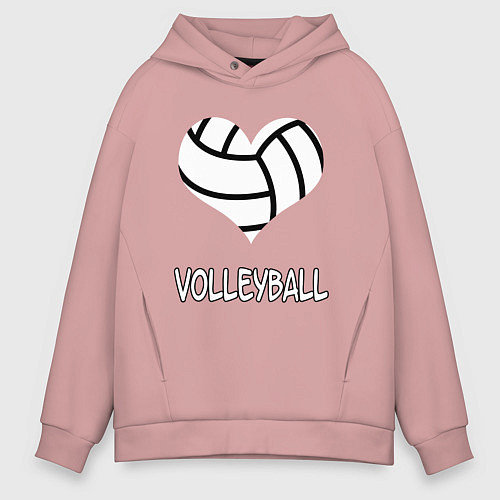 Мужское худи оверсайз ВОЛЕЙБОЛ / Пыльно-розовый – фото 1