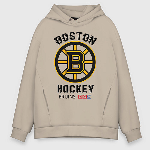 Мужское худи оверсайз BOSTON BRUINS NHL / Миндальный – фото 1