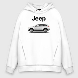 Толстовка оверсайз мужская Jeep, цвет: белый