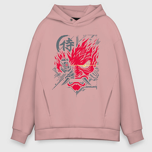 Мужское худи оверсайз Samurai 77 V 2 / Пыльно-розовый – фото 1