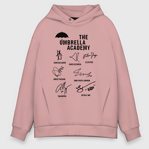 Мужское худи оверсайз АК АМБРЕЛЛА АВТОГРАФЫ АКТЁРОВ / Пыльно-розовый – фото 1