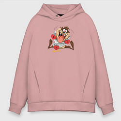 Толстовка оверсайз мужская Looney Tunes, цвет: пыльно-розовый