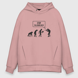 Толстовка оверсайз мужская CS GO спина Z, цвет: пыльно-розовый