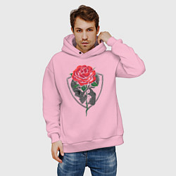 Толстовка оверсайз мужская Skull&Rose, цвет: светло-розовый — фото 2