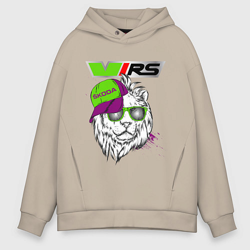 Мужское худи оверсайз Skoda RS Шкода РС Z / Миндальный – фото 1