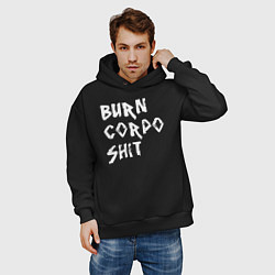 Толстовка оверсайз мужская BURN CORPO SHIT, цвет: черный — фото 2