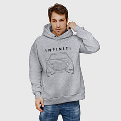 Толстовка оверсайз мужская Infinity Инфинити спина, цвет: меланж — фото 2