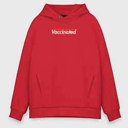 Толстовка оверсайз мужская Vaccinated, цвет: красный