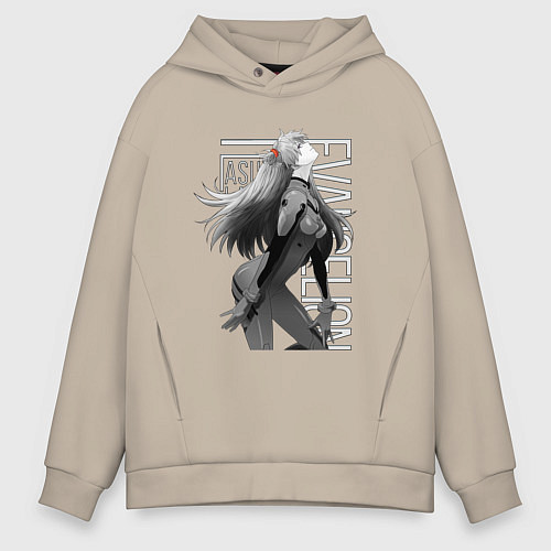 Мужское худи оверсайз Евангелион / Миндальный – фото 1