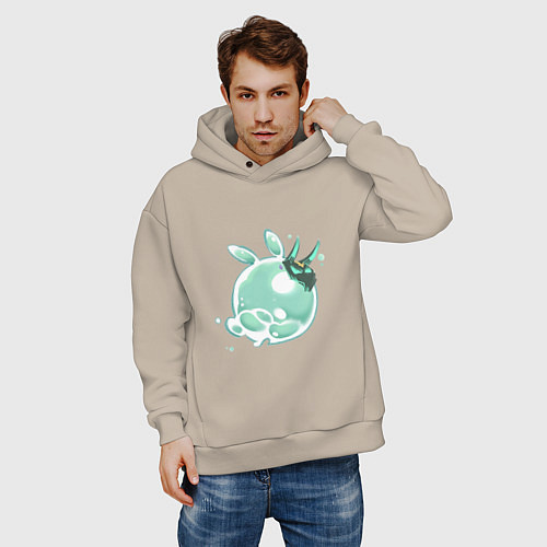 Мужское худи оверсайз Сяо / Миндальный – фото 3