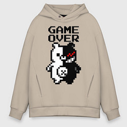 Толстовка оверсайз мужская MONOKUMA GAME OVER, цвет: миндальный