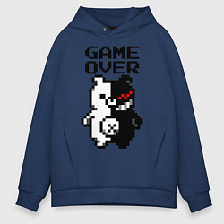 Толстовка оверсайз мужская MONOKUMA GAME OVER, цвет: тёмно-синий