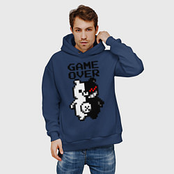 Толстовка оверсайз мужская MONOKUMA GAME OVER, цвет: тёмно-синий — фото 2