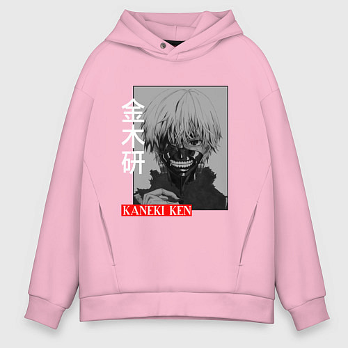 Мужское худи оверсайз ТОКИЙСКИЙ ГУЛЬ / Светло-розовый – фото 1