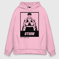 Толстовка оверсайз мужская STONE Kimetsu no Yaiba, цвет: светло-розовый