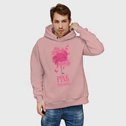 Толстовка оверсайз мужская Pink paradise, цвет: пыльно-розовый — фото 2