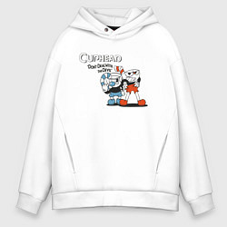 Толстовка оверсайз мужская Cuphead, цвет: белый