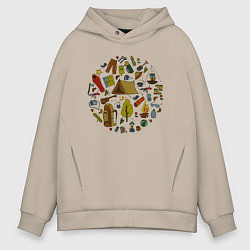 Толстовка оверсайз мужская Романтика, цвет: миндальный