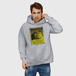 Толстовка оверсайз мужская Шрек в очках, цвет: меланж — фото 2
