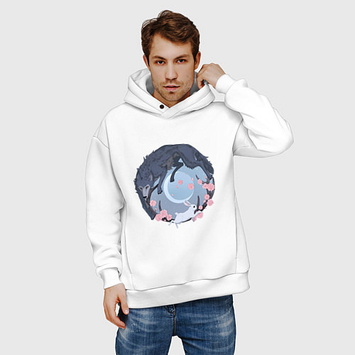 Мужское худи оверсайз Легоси и Хару / Белый – фото 3