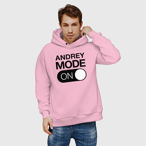 Мужское худи оверсайз Andrey Mode On / Светло-розовый – фото 3