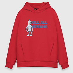 Толстовка оверсайз мужская Бендер Родригес, цвет: красный