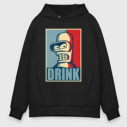 Толстовка оверсайз мужская Bender, цвет: черный