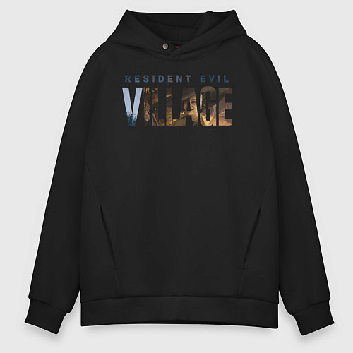 Мужское худи оверсайз Resident Evil 8 Village Logo / Черный – фото 1
