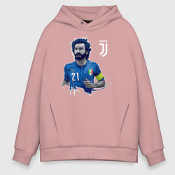 Толстовка оверсайз мужская Andrea Pirlo, цвет: пыльно-розовый