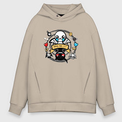 Толстовка оверсайз мужская THE BINDING OF ISAAC WHO AM I, цвет: миндальный
