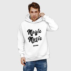 Толстовка оверсайз мужская Magic Music Record Black on White, цвет: белый — фото 2