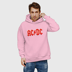 Толстовка оверсайз мужская ACDC, цвет: светло-розовый — фото 2